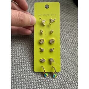 Anthropologie Icon Post Earrings, Set of 6‎ PEACE & LUCK MSRP $68